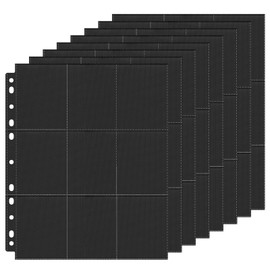 Card Sleeves 40 Pages 720 Pockets Trading Card Sleeves Empty Black Trading Cards Films Standard Size for a Variety of Ring Binders Collection Folder for Playing Cards to Collect and Exchange