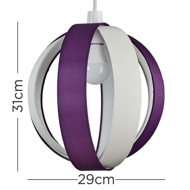MiniSun | Modern Purple and Cream Fabric Cocoon Globe Style