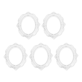 QUARKZMAN Pack of 5 Vintage Resin Picture Frames, 2.9 x 2.1 Inch Mini Picture Frame, Oval Rectangle Wall Hanging Frame, Display Frame, Photo Holder for Home, Wall Jewellery, Display, Hotel Decor
