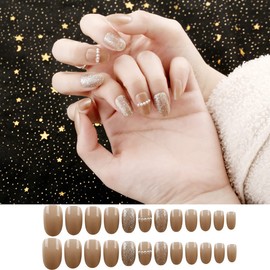 24 Pcs Nail Tips, Medium Long Fake Nails, Cute Elegant Nails, Pearl Decoration, Wedding, Coming-of-age Ceremonies, Parties, After-parties, False Nails