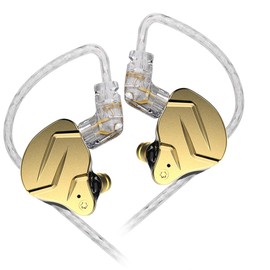 KZ ZSN Pro X IEM in Ear Monitors, HiFi KZ Wired Earbuds Headphones Hybrid Driver 1ba 1dd in-Ear Earphones Detachable Cable for Gaming (No mic, Gold)