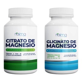Pack Magnesio Premium | Citrato + Glicinato | 200 Cápsulas c/u | Alta Absorción | Energía, Sueño, Relajación Muscular y Salud Ósea