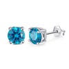 Nbsameng S925 Sterling Silver Cut Cubic Zirconia Round Stud Earrings