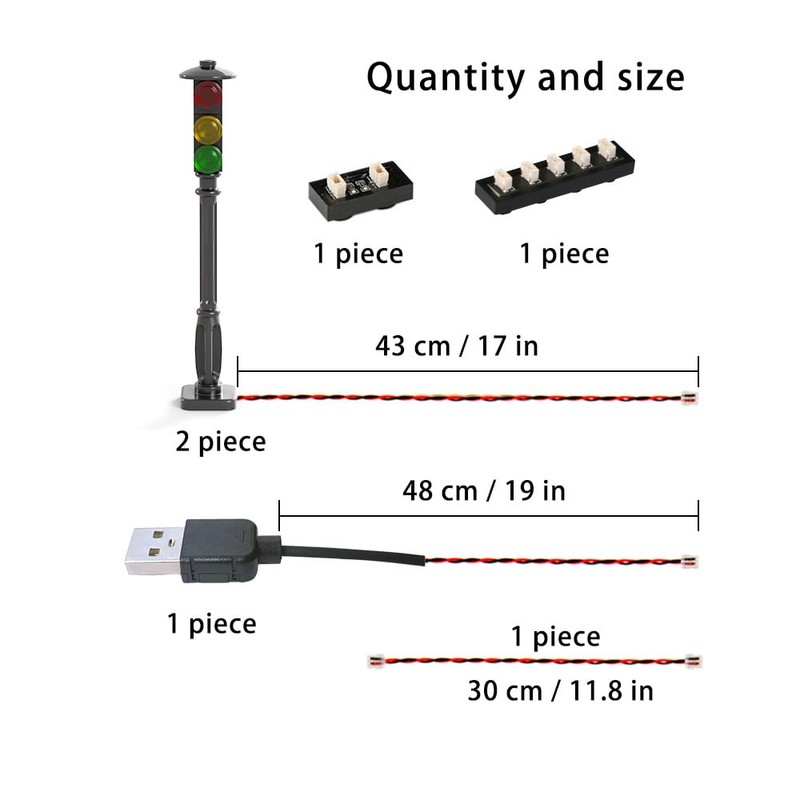 TEDDOO Brick Traffic Light Set of 2 Automatic Flashing Building