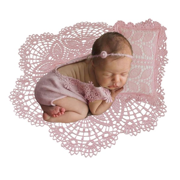 Ederafoto Newborn Photography Props 2 Pcs Baby Photoshoots Crochet Rug