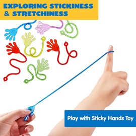 JOYIN JOYIN 48Pcs Sticky Hands Party Favors, Party Table Favors Set for Kids, Holiday Traditions, Xmas Gift, Bendy Tube, Bendy Tubes, Extreme Stretch Fidget, Fun Fidget Toys for Kids