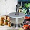 Lxmxgk 18/8 Stainless Steel Mortar and Pestle, Rock Crusher Mortar
