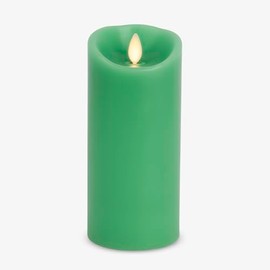 Luminara Flameless LED Battery Operated Flickering Pillar Moving Flame Candles (Vibrant Green, 3" x 6.5")