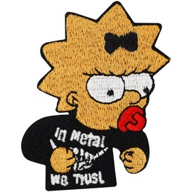 Maggie Simpson Rocks in Heavy Metal we Trust Rockabilly Baby Child Patch