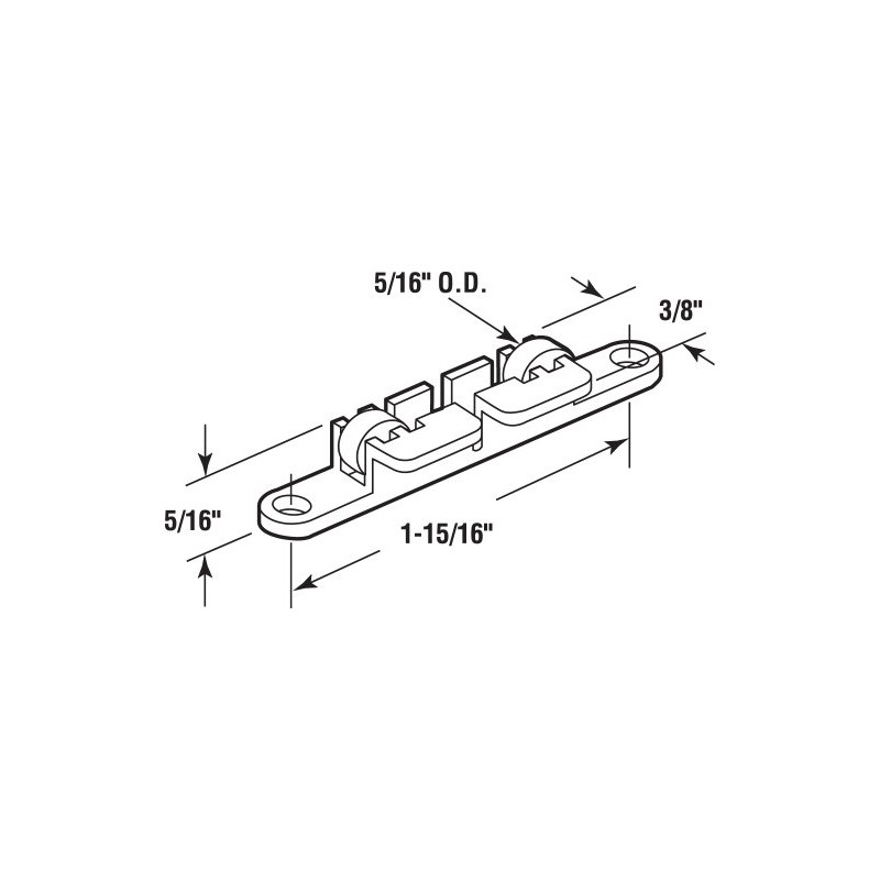 Prime-Line G 3158 5/16 In. Concave Steel Wheel Sliding Window