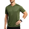 MIER Men's V-Neck T-Shirt Moisture Wicking Quick Dry Workout Gym