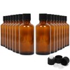 Youngever 12 Pack Empty Glass Bottles with Lids, Amber Glass