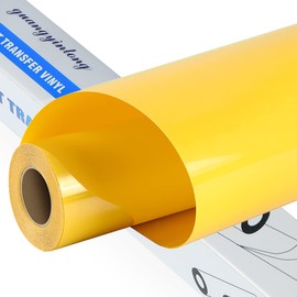 guangyintong Heat Transfer Vinyl Yellow HTV Rolls, 12" x 40ft Yellow Iron on Vinyl for T Shirts, Glossy Surface Yellow HTV Vinyl for All Cutter Machine Easy to Cut & Weed for Heat Vinyl DIY Design
