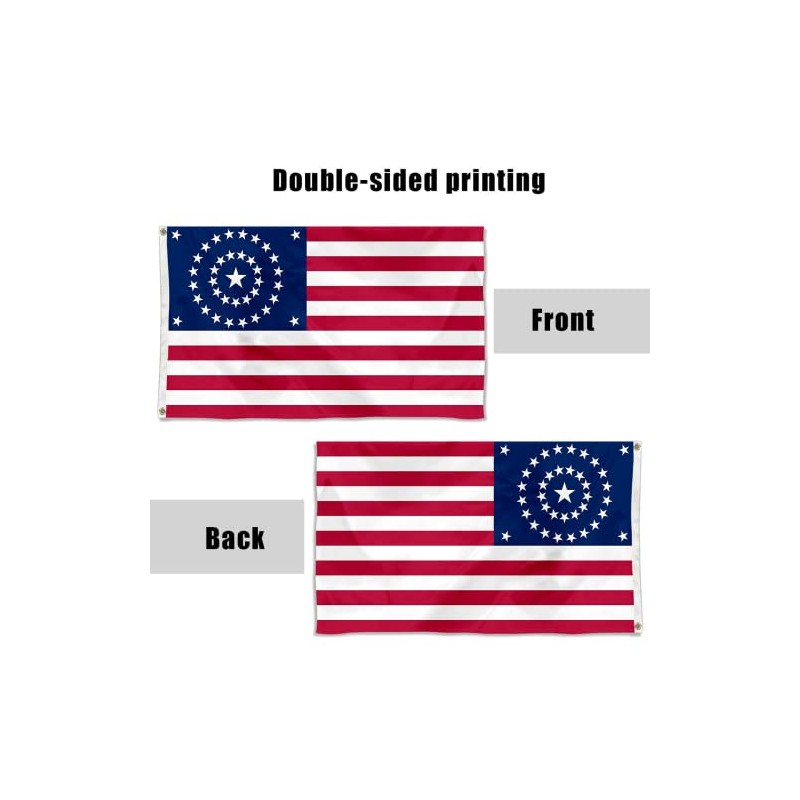 Fyon US 38 Star Flag Concentric Circles Flag Indoor and