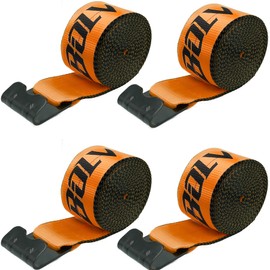 Bolvixor 4 Pack 4" x30' Winch Straps with Flat Hooks, 16200LBS Break Strength Heavy Duty Tie Down Straps for Flatbed Trucks, Trailers, Cargo Control