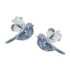Bird Earrings with Sparkly Glitter Effect - 925 Sterling Silver