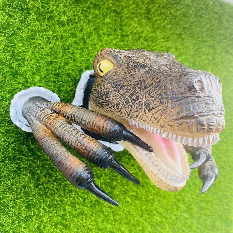 Dedjgoo 1 PCS Velociraptor Statue Wall Resin Mount Dinosaur Sculpture