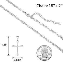 DODIY Cross Necklace Stainless Steel for Women Cross Chain Pendant Silver Jewelry Gifts for Her Daughter Granddaughter Mother Mom
