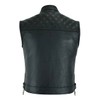TackField Men's Leather Motorcycle Vest – Club Style Biker Vest
