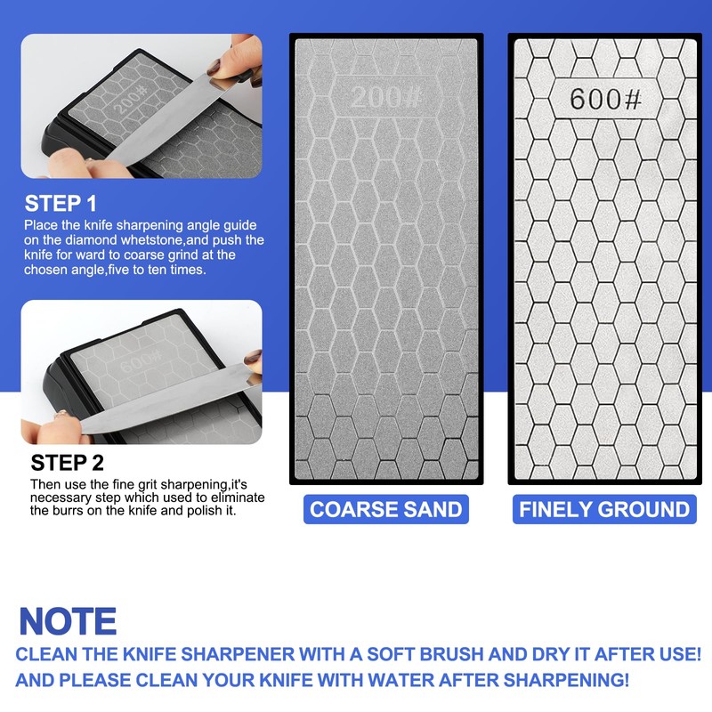 Double-sided Diamond Sharpening Stone,Knife Sharpening Stone with Extra Fine 600/Coarse