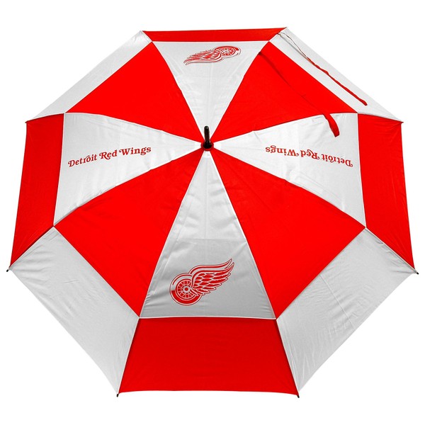 Team Golf NHL Detroit Red Wings 62" Golf Umbrella with Protective Sheath, Double Canopy Wind Protection Design, Auto Open Button