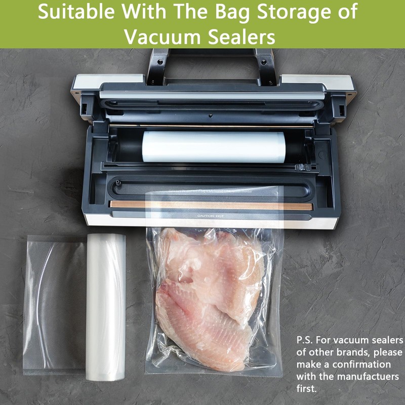Potane 8 Pack 8"x20'(8Rolls) Thickened Vacuum Sealer Bags For Food,