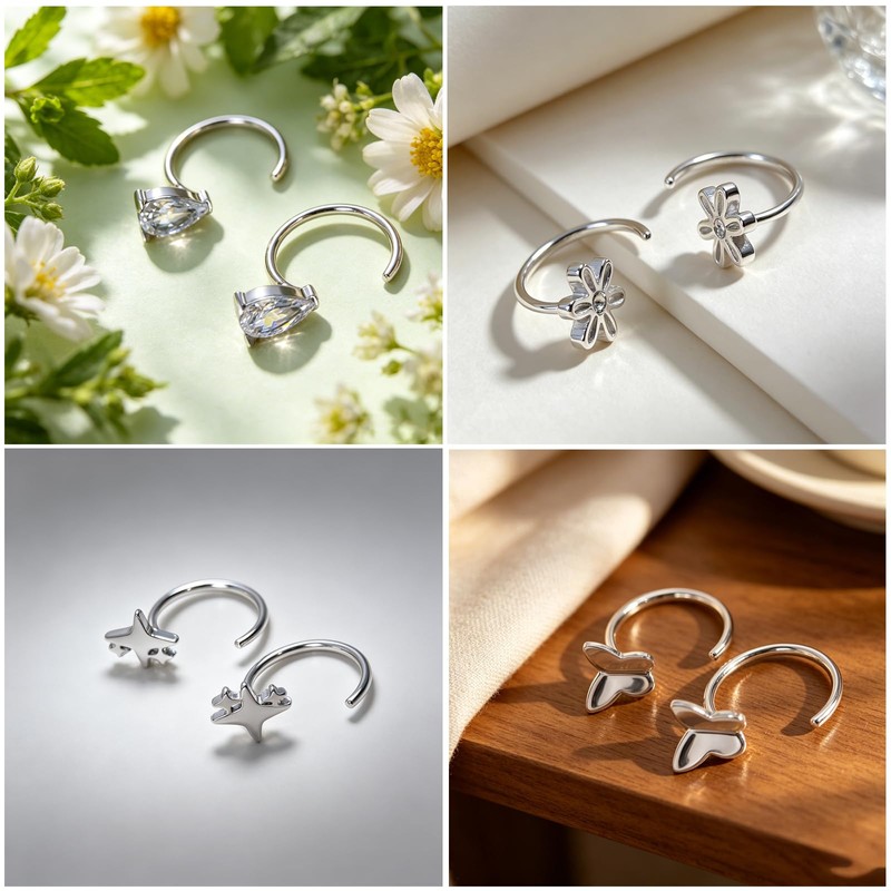FIRSAUKI Backless Half Hoop Earrings Women