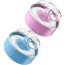 2 Piezas Tauro De Polvo Soplo De Polvo Compacto Soplo De Polvo Facial Recipiente De Polvos Sueltos faciales de bebé Recipiente De Talco Para Bebés... 