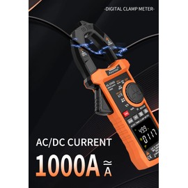 Aicevoos Inrush Digital Clamp Meter Multimeter 1000A TRMS 6000 Counts, Amp Voltage Tester with VFD, LOZ Mode Measures AC/DC Current Voltage Temperature Frequency Capacitance Resistance Continuity NCV