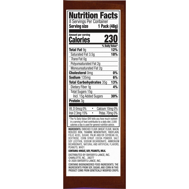 Lance Sandwich Cookies, Nekot Fudge, 8 Count Box