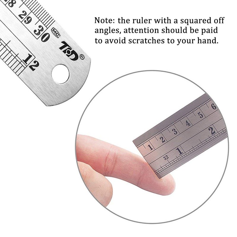 Ruler Metal Straight Edge Ruler Stainless Steel Ruler 6 Inch