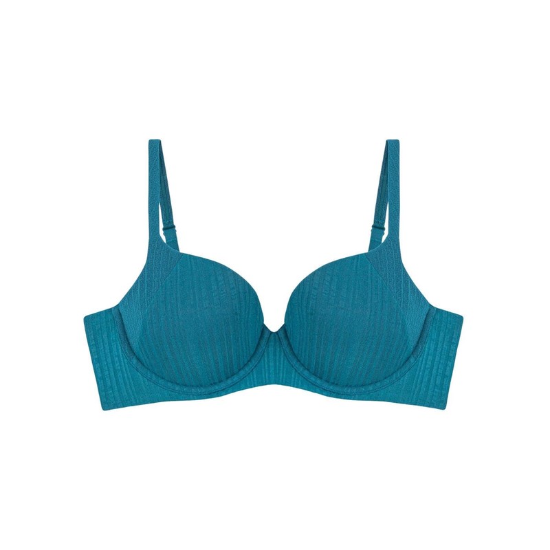 Triumph Women's Body Makeup Patchwork Wp Ex Bra, Blue Coral