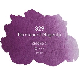 PHOENIX Professional Watercolor Paint - Single Watercolor Half Pan - Permanent Magenta 329