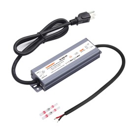 GINRANS 60W IP67 Waterproof LED Power Supply, Universal Input AC100-240VAC with Plug, 24V DC 2.5A Max. Constant Voltage Output LED Transformer Driver for Outdoor LED Lights