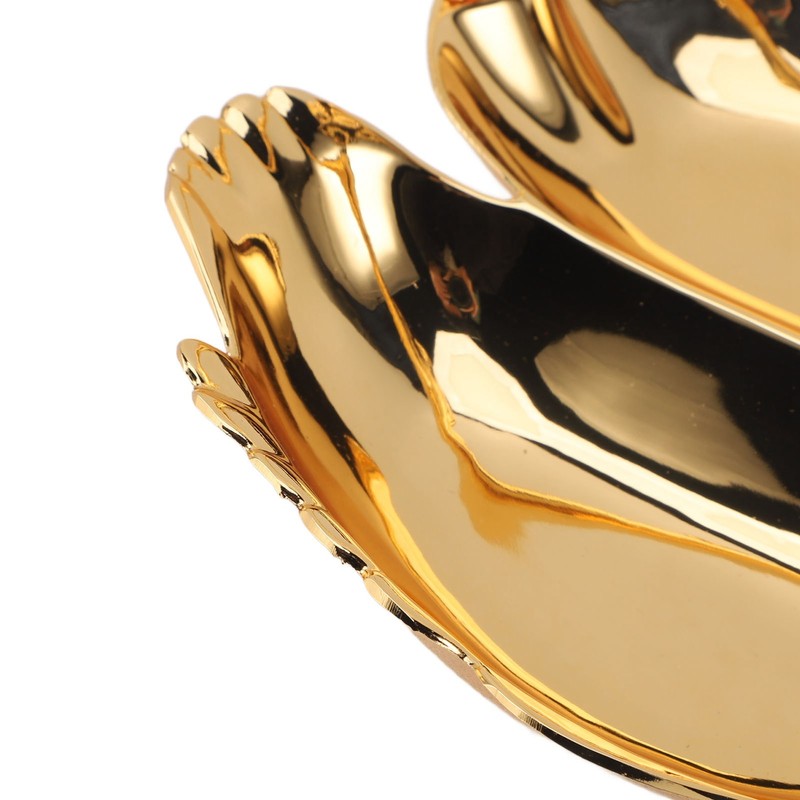 Double Fruit Plate Zinc Alloy Dual Fruit Tray Decorative Fruit