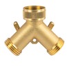 Hourleey Brass Garden Hose Splitter (2 Way), Solid Brass Hose