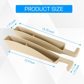 ongfuwu 2PCS Car Seat Gap Filler Organizer, Car Seat Organizer, Multifunctional Seat Gap Storage Box for Phone Key, Fill The Gap & Stop Things from Dropping, Universal for Most Vehicles (Beige)