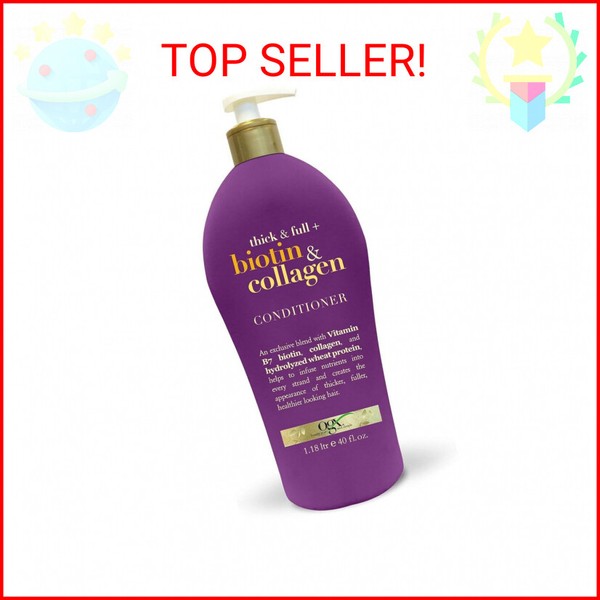 OGX Thick & Full Biotin Collagen Conditioner, 40 FL OZ