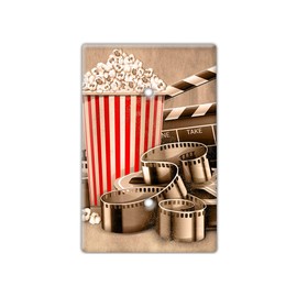 Decorative Wall Switch Cover Plate - Vintage Cinema Decor Switch Plate - Beautiful and Perfect for Movie Theatre and Home Entertainment Room (Single Blank Cover)