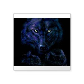 CafePress Midnight Wolf Sticker Square Bumper Sticker Car Decal