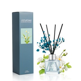 Freesia Reed Diffuser Set, 1.7 oz Scent Diffuser with Dried Flower for Bathroom Small Place, Last up to 30 Days