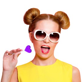 Fruidles 30 Lollipops, Grape Lollipops Mini Heart Shaped Flavored Delicious Lollipop, Individually Wrapped, 5g Lollipop