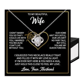 VIRAGIL Wife Necklace From Husband To My Wife Necklace Soulmate Necklace For Women Romantic Necklace For Her Wife Jewelry Birthday Christmas Valentine'S Gifts For Girlfriend