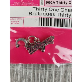 Thirty-One Charm #900A LOGO Spell out, Chrome-Plated Zinc Alloy - FAMILY - NEW
