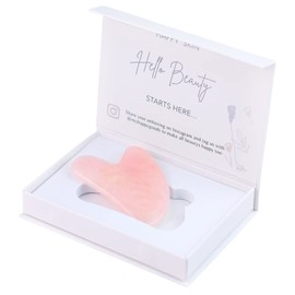 Premium Rose Quartz Gua Sha I Massage Stone I Gua Sha Rose Quartz Including Gift Box I Gua Sha Scraper I Gua Sha Rose Stone and Velvet Bag