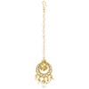 Aheli Chapado en oro Kundan Pearl Maang Tikka Joyas para