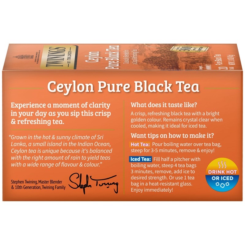 TWININGS TEA, TEA,CEYLON 20 BAG