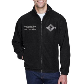 INK STITCH Men 8485 Custom Embroidery Add Logo Texts Iceburg Warm Full zip Fleece Jackets - Black (6XL)