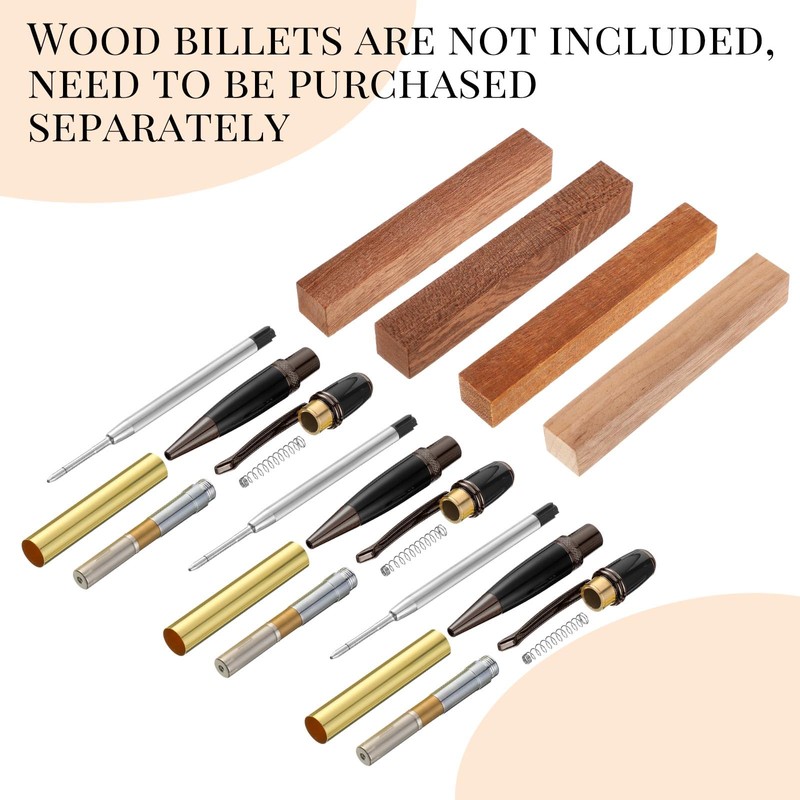 Colarr 12 Pack Woodturning Pen Kit Twist Ballpoint Pen Kit