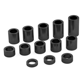 Wheel Axle Spacer Kit 3/4" (0.75) ID 1-1/8" (1.125) OD Aluminum for Harley Motorcycle Custom Cruiser Bobber Chopper Cafe Racer (Pack of 13) (Black)